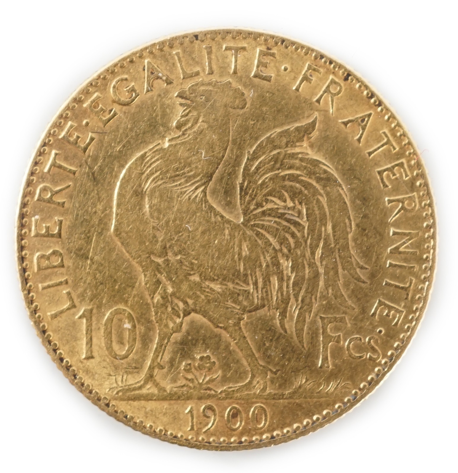 Two gold sovereigns, Victoria 1898M and Edward VII 1910, a George V half sovereign 1913 and a France gold 10 francs 1900 (test mark to portrait).